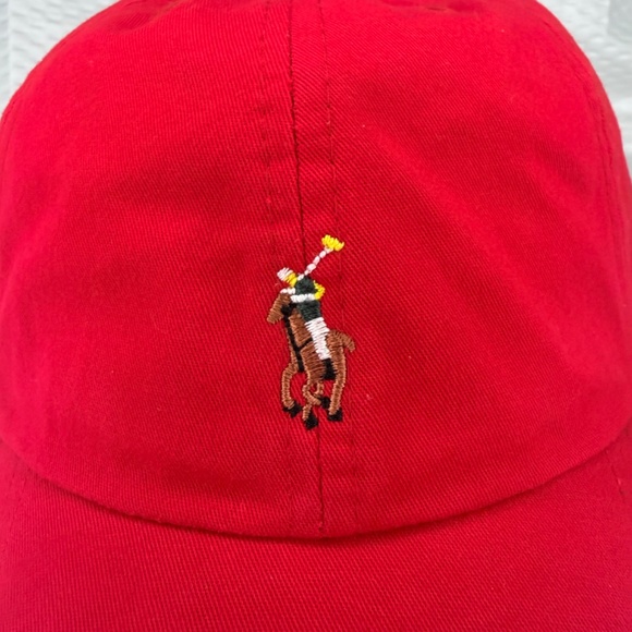 AUTHENTIC POLO RALPH LAUREN RED CLASSIC SPORT CAP HAT ONE SIZE UNISEX NEW M/L - Picture 2 of 6